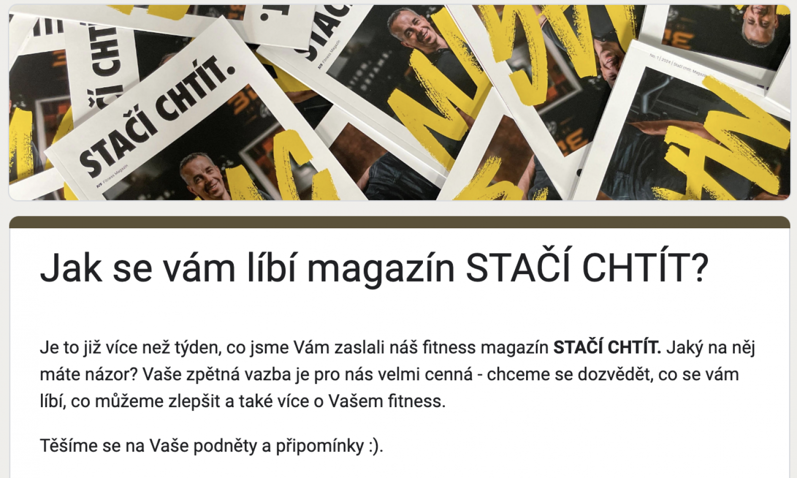 Mailing navazující na rozesílku časopisu