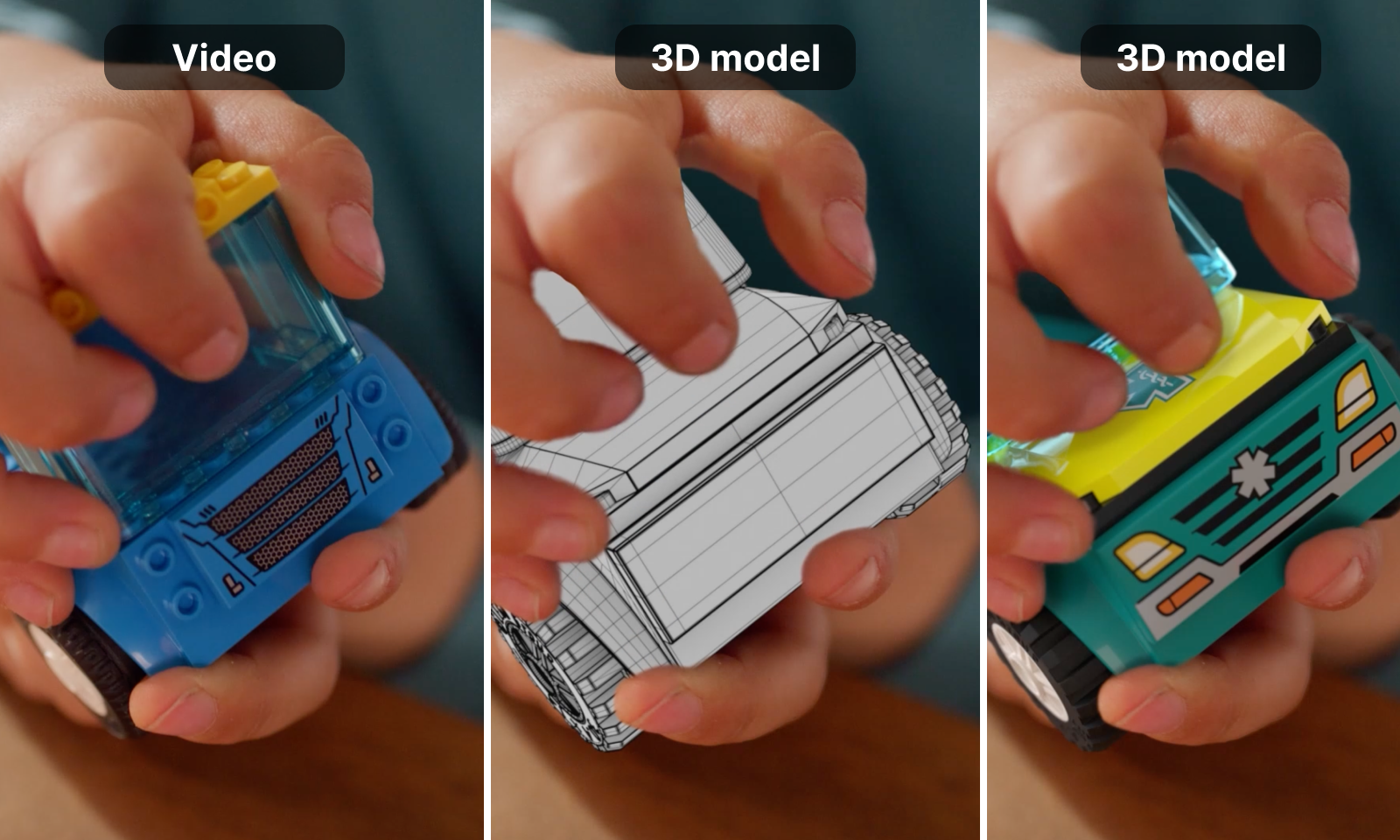 Reálné video → výroba modelu → finální 3D vizualizace