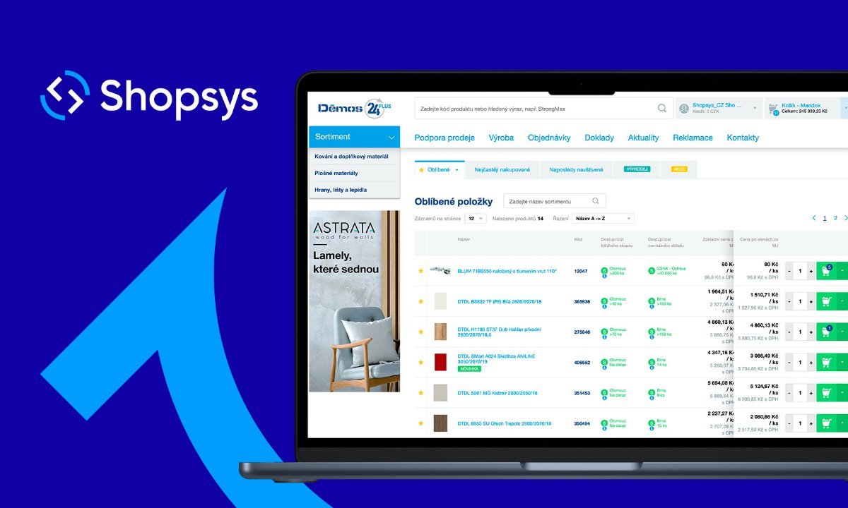 Shopsys nový B2B portál pro Démos