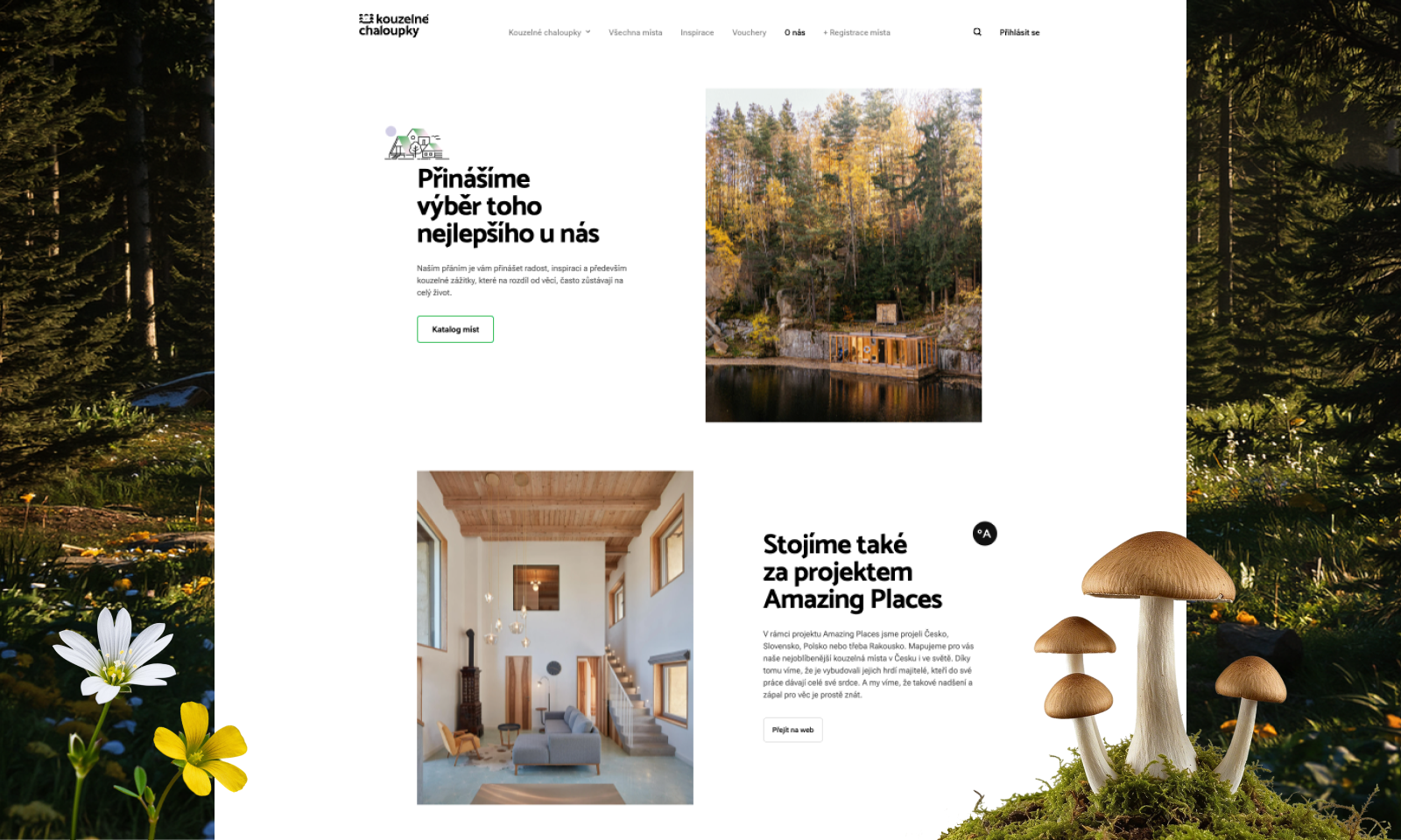 Spojení minimalismu s důrazem na fotografie.