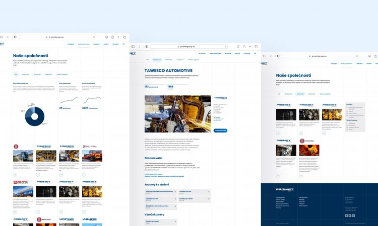 Sebevědomé webové prezentace pro čtvrtou největší rodinnou průmyslovou firmu v ČR  - Promet Group