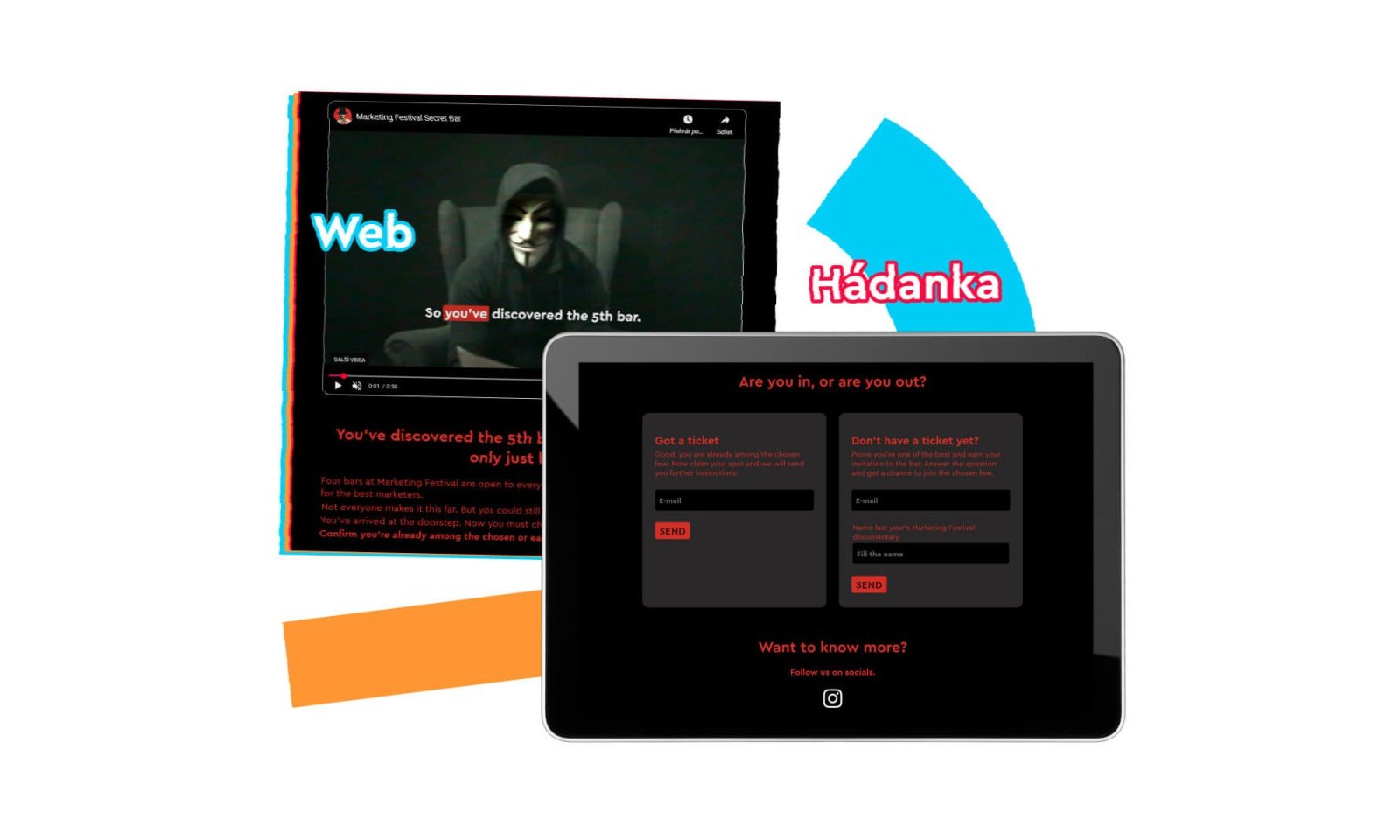 Ukázka webové stránky Tajného baru